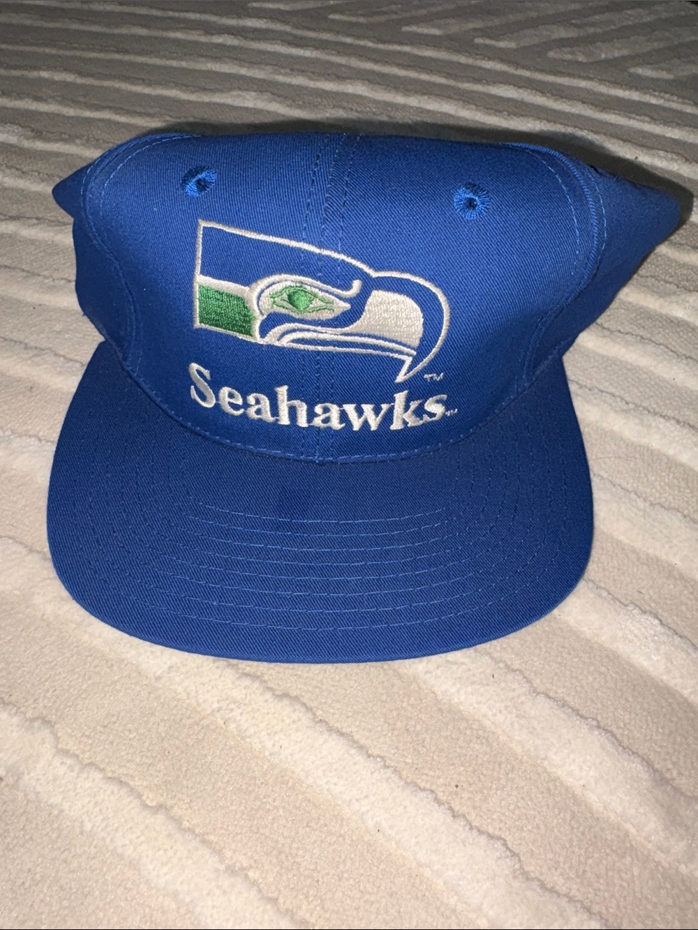 Seattle Seahawks Vintage Eastport Blue Embroidered Snapback Hat